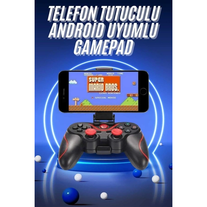 VipMarketim Joystik Gamepad Bluetooth Telefon Tutucu Oyun Kolu Telefon Android Uyumlu