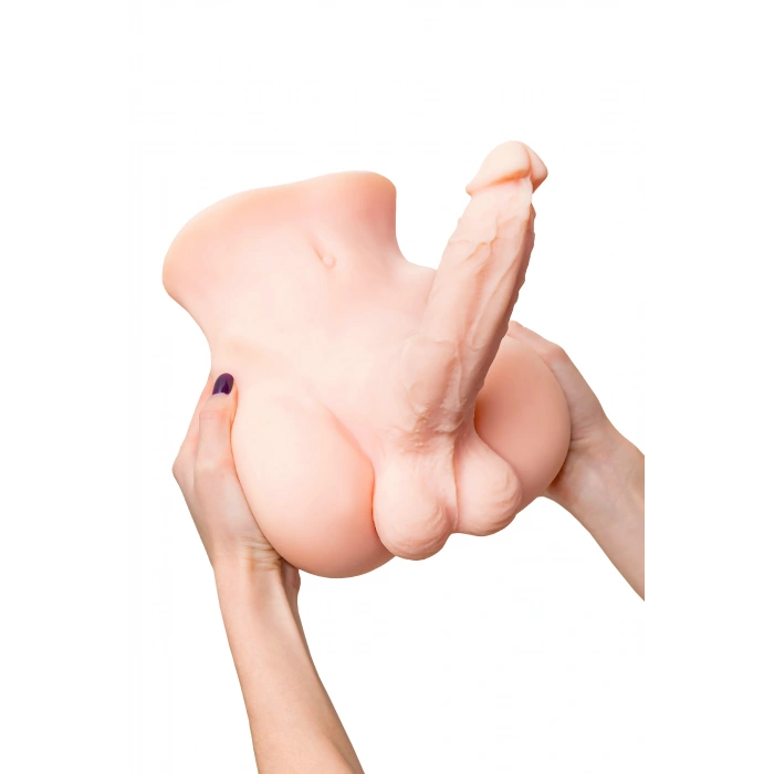 VipMarketim Juicy Pussy Erkeklik Organı Ile Masturbator Manuel, Tpe, Ten, 25 Cm