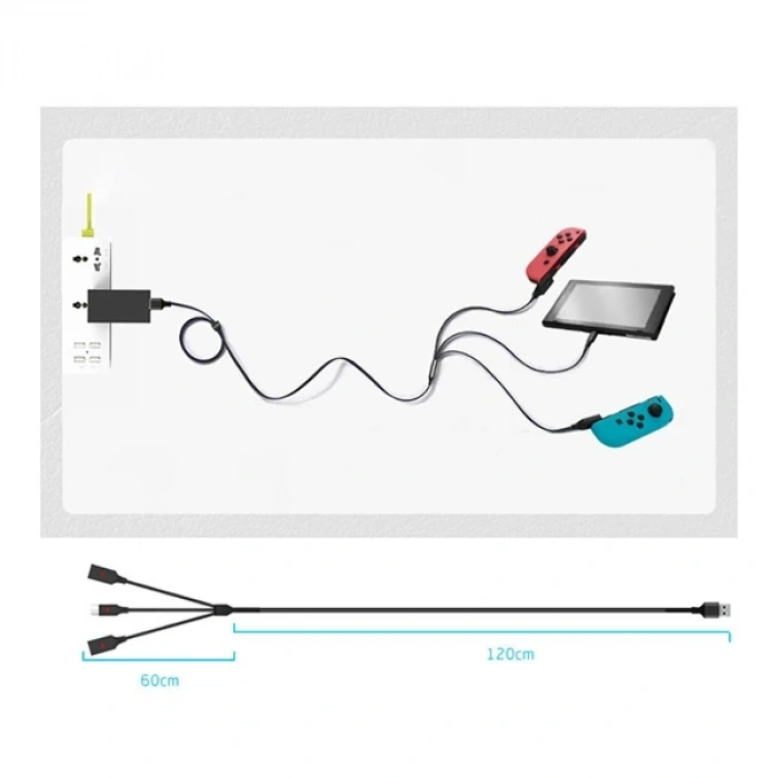VipMarketim JYS 3in1 Nintendo Switch Oyun Konsolu Universal Şarj Kablosu Joy-Con Gamepad-(5775)