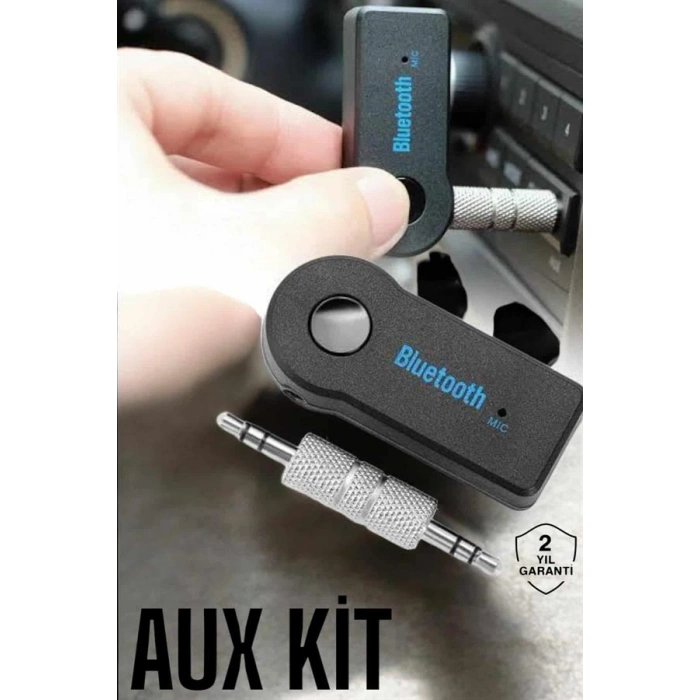 VipMarketim Kablosuz Bluetooth Aux Araç Kiti Siyah Hafıza Kartlı