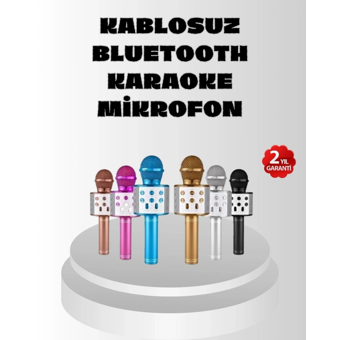 VipMarketim Kablosuz Bluetooth Karaoke Mikrofon Yankı Efektli