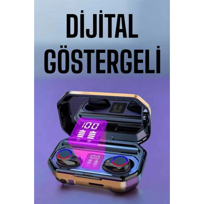 VipMarketim Kablosuz Bluetooth Kulaklık Dijital Göstergeli Uzun Pil Ömrü