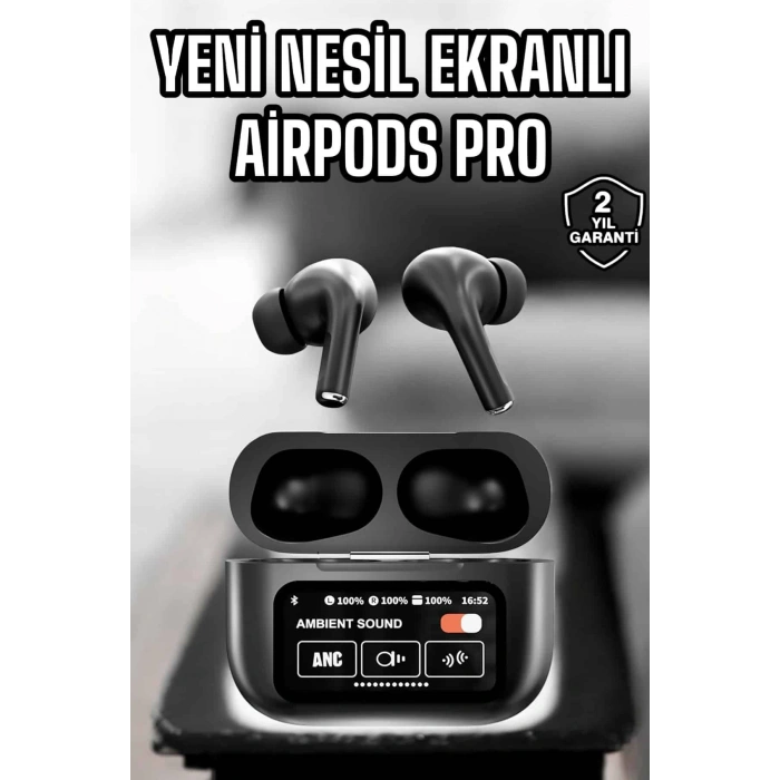 VipMarketim Kablosuz Bluetooth Kulaklık Ekranlı Uzun Şarj Süreli ANC Destekli