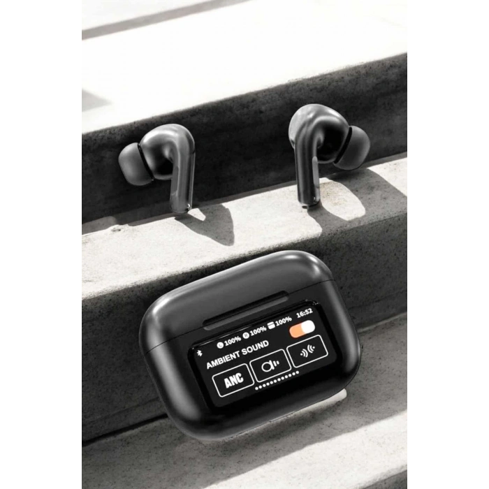 VipMarketim Kablosuz Bluetooth Kulaklık Ekranlı Uzun Şarj Süreli ANC Destekli