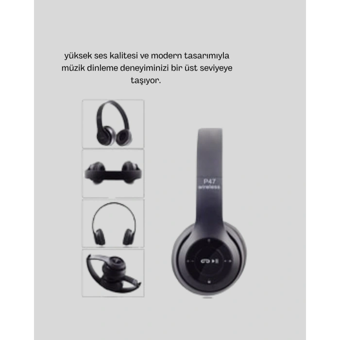 VipMarketim Kablosuz Bluetooth Kulaklık – TF Kart AUX Mikrofonlu Suya Dayanıklı 10m Menzil