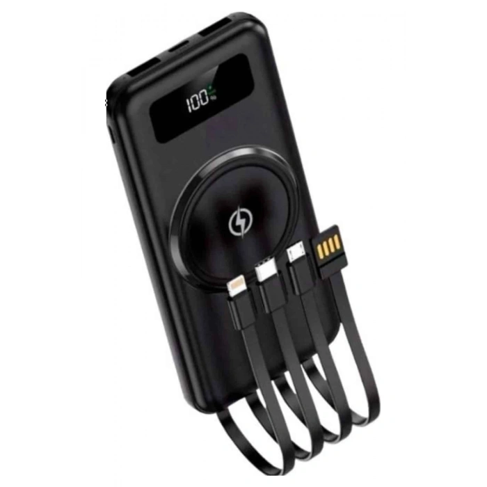 VipMarketim Kablosuz Çoklu Şarj Girişli 10.000 Mah Kablolu Powerbank Taşınabilir