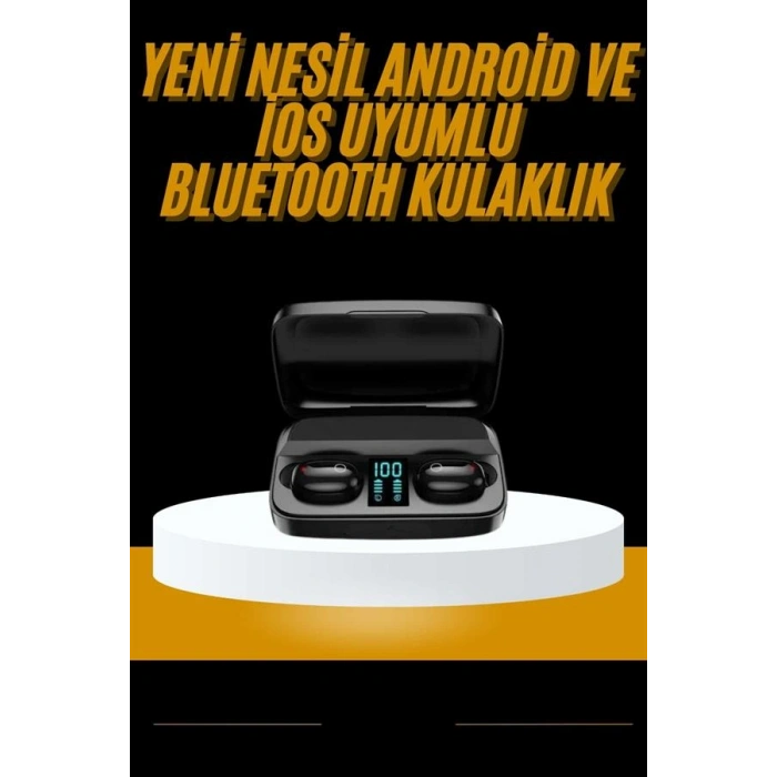 VipMarketim Kablosuz Dijital Göstergeli Çağrı Cevaplayabilen TWS 5.0 Bluetooth Kulaklık