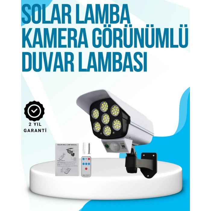 VipMarketim Kablosuz Güneş Paneliyle Şarj Olan Dış Mekan Lambası – 8-10 Saat Aydınlatma Süresi