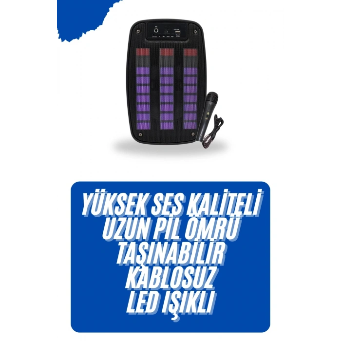 VipMarketim Kablosuz Hoparlör İOS ve Android Uyumlu Şarjlı SD Kart Girişli Bluetooth Hoparlör