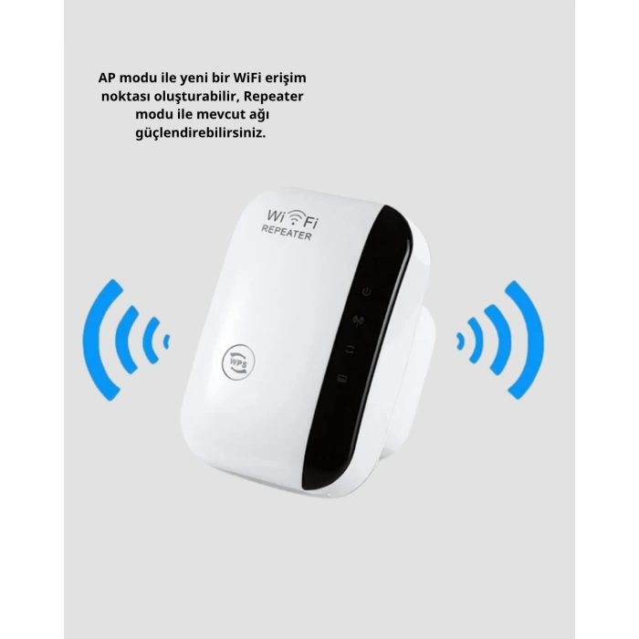 VipMarketim Kablosuz İnternet Genişletici 2.4GHz WiFi Repeater Kolay Kurulumlu
