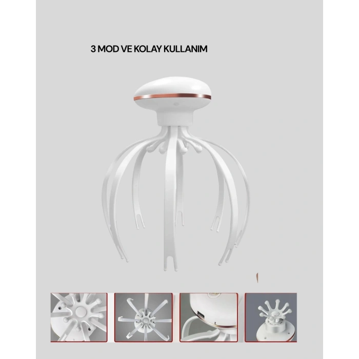 VipMarketim Kablosuz Kafa ve Boyun Masaj Aleti Akıllı Kapanmalı Derin Rahatlama