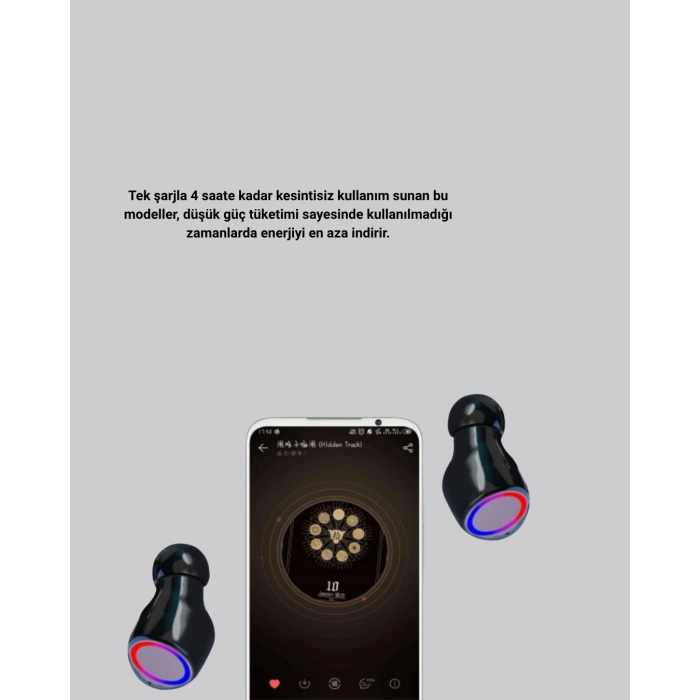 VipMarketim Kablosuz Kulaklık Uzun Pil Ömürlü Şarj Kutulu Ergonomik Hafif Tasarım