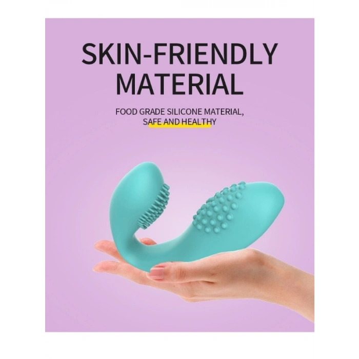 VipMarketim Kablosuz Kumandalı Tırtıklı Klitoris ve G-Spot Uyarıcı 2 in 1 Çift C Vibratör