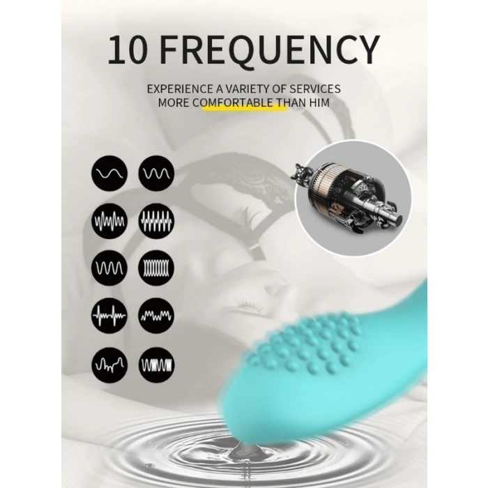 VipMarketim Kablosuz Kumandalı Tırtıklı Klitoris ve G-Spot Uyarıcı 2 in 1 Çift C Vibratör