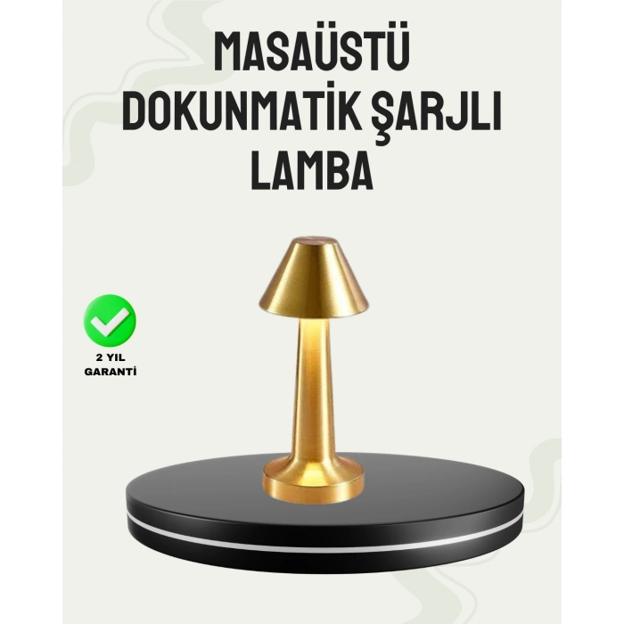 VipMarketim Kablosuz LED Masa Lambası 1800mAh 3 Renk Aydınlatma Dokunmatik