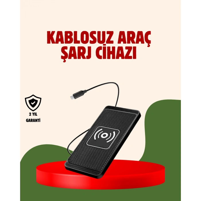 VipMarketim Kablosuz Manyetik Araç Şarj Pedi – Hızlı Güvenli Isınma Korumalı Tasarım