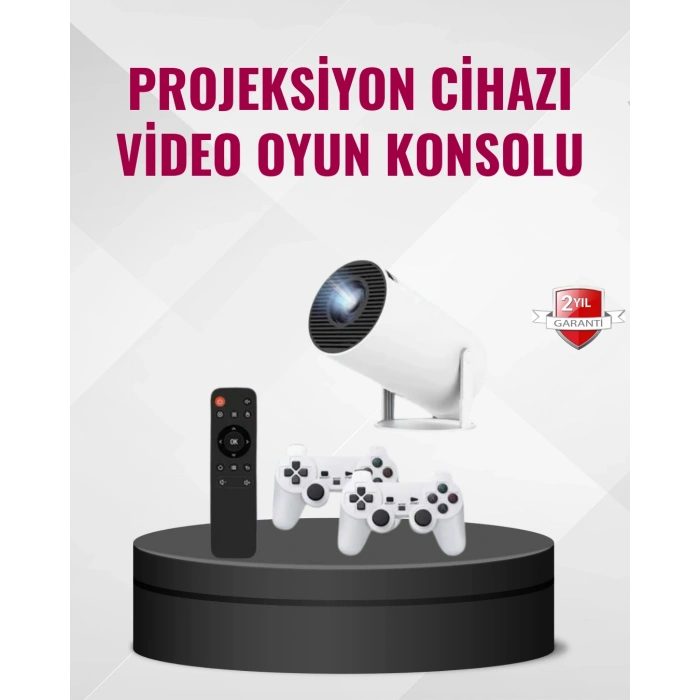 VipMarketim Kablosuz Mini Projeksiyon Cihazı Oyun ve Film İçin Taşınabilir Ev Sineması