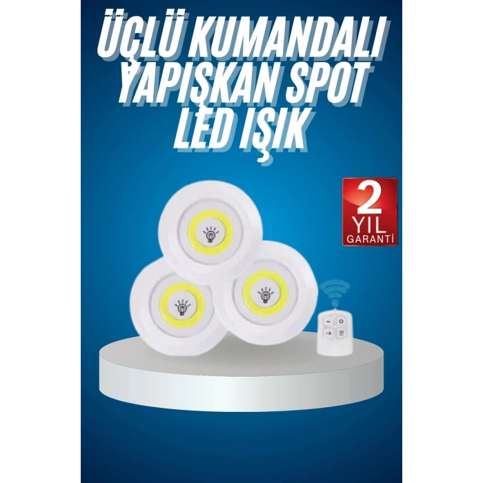 VipMarketim Kablosuz Pilli Işıldak Masa Lambası Mutfak Tezgah Altı Banyo Dolabı Dolap İçi