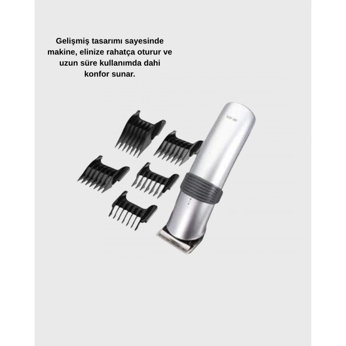 VipMarketim Kablosuz Profesyonel Tıraş Makinesi – Şarjlı 60 Dakika Kullanım Süreli Çelik Bıçaklı Sessiz Motor