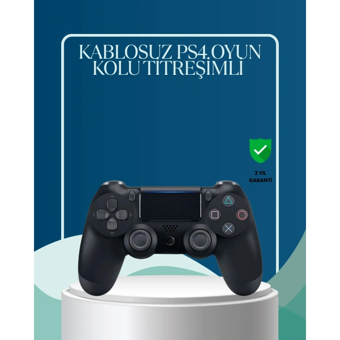 VipMarketim Kablosuz PS4 Oyun Kolu Çift Motor Titreşimli Uzun Bataryalı