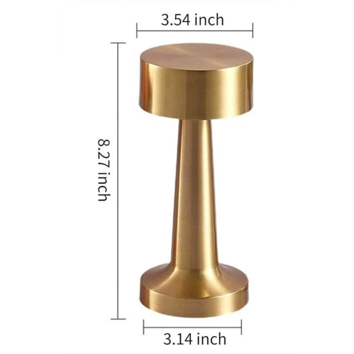 VipMarketim Kablosuz Renkli Masa ve Gece Lambası Altın Rengi Dokunmatik Led Lamba