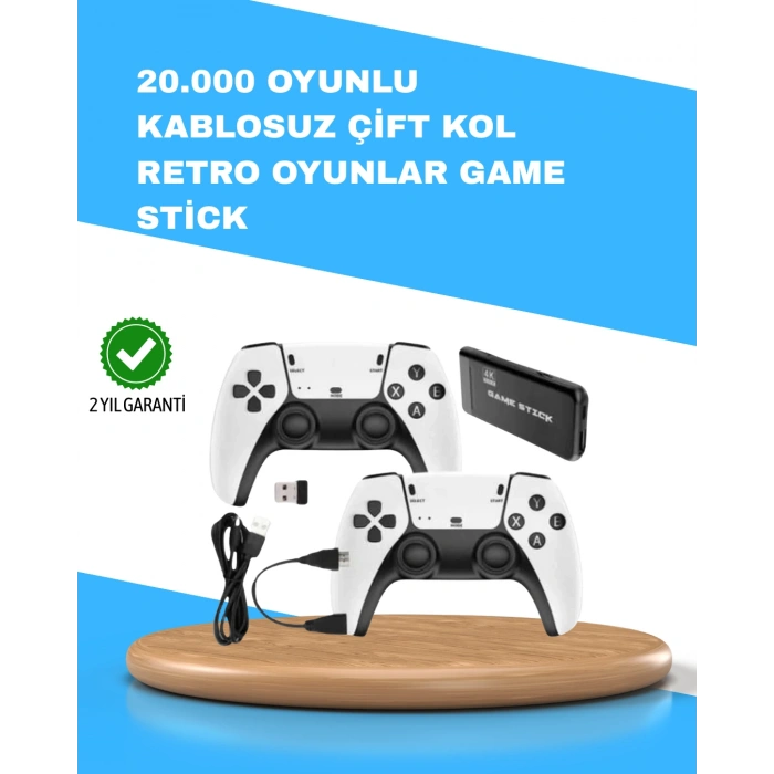 VipMarketim Kablosuz Retro TV Oyun Konsolu – 30.000+ Oyun HD Çıkış & Kablosuz Gamepad ile Efsanevi Oyun Deneyimi