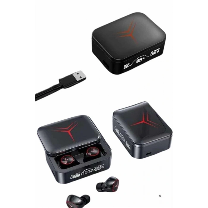 VipMarketim Kablosuz Şarj Göstergeli Powerbank Özellikli Bluetooth Kulaklık Çağrı Cevaplayabilen