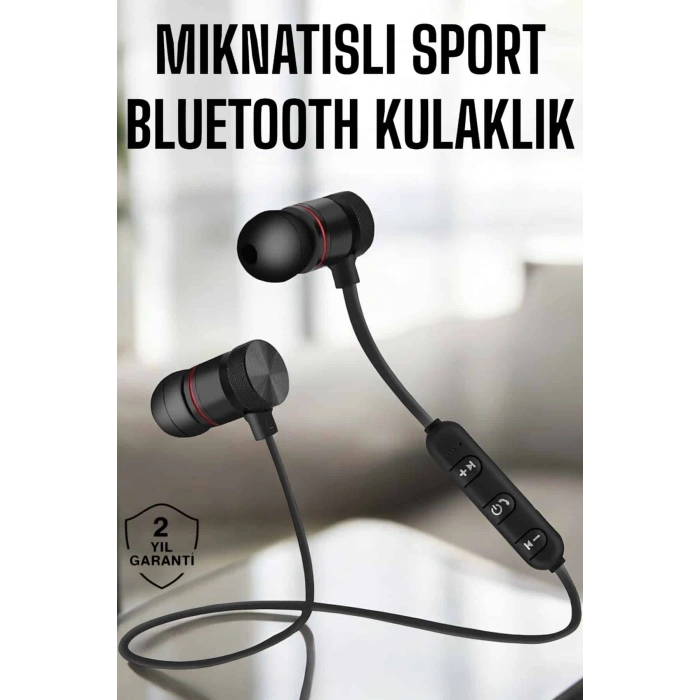 VipMarketim Kablosuz Sport Mıknatıslı Mikrofonlu Kulak İçi Kulaklık