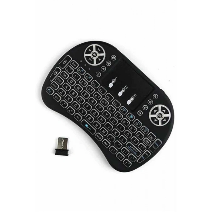 VipMarketim Kablosuz Türkçe Q Klavye RGB Işıklı Televizyon Ps3 Dokunmatik Mouse
