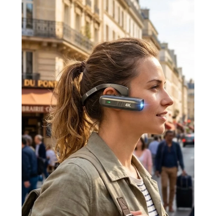 VipMarketim Kablosuz WiFi Bağlantılı 4K Mini Kamera 30MP Fotoğraf Giyilebilir Tasarım