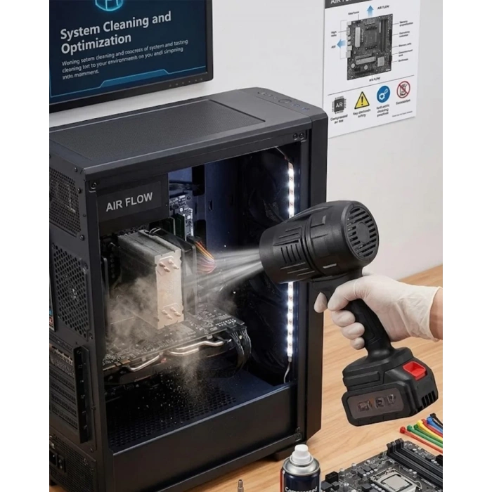 VipMarketim Kablosuz Yaprak Üfleyici Bahçe ve Araç Temizleme Hava Üfleme Makinesi