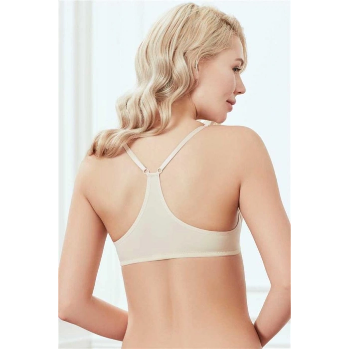 Vipmarketim Kadın Balenli Destekli Dolgulu Önden Açılan Sırtı Çapraz Günlük Klasik Spor Sütyeni ( ) (kod:3115)