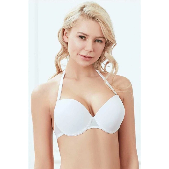 Vipmarketim Kadın Balenli Desteksiz Dolgulu Askıları Çıkabilen Sırtı Şeffaf Sırt Dekoltesi Sütyeni ( ) (kod:3747)