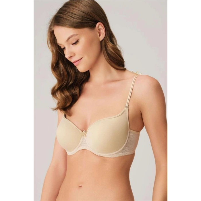 VipMarketim Kadın Balenli Desteksiz Dolgusuz Askıları Çıkabilen Yumuşak Süngerli Günlük Klasik T-shirt Sütyeni (3106)