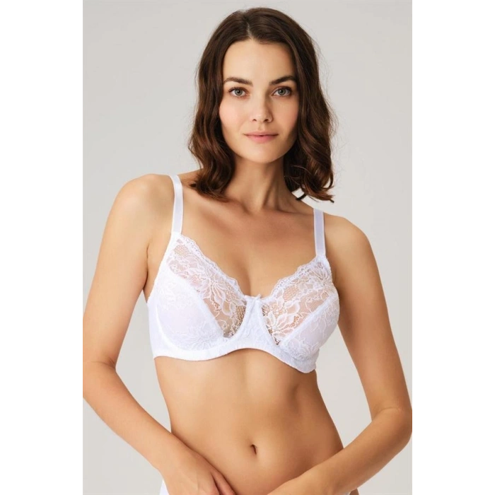 VipMarketim Kadın Balenli Desteksiz Dolgusuz Toparlayıcı Dantelli Küçültücü Sütyen (3698)