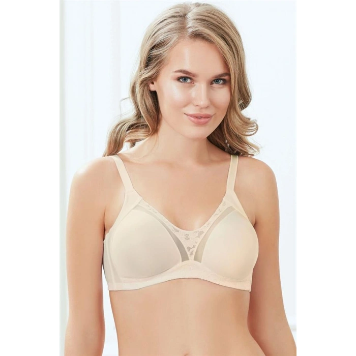 VipMarketim Kadın Balenli Desteksiz Dolgusuz Toparlayıcı Dantelli Küçültücü Sütyen (3705)