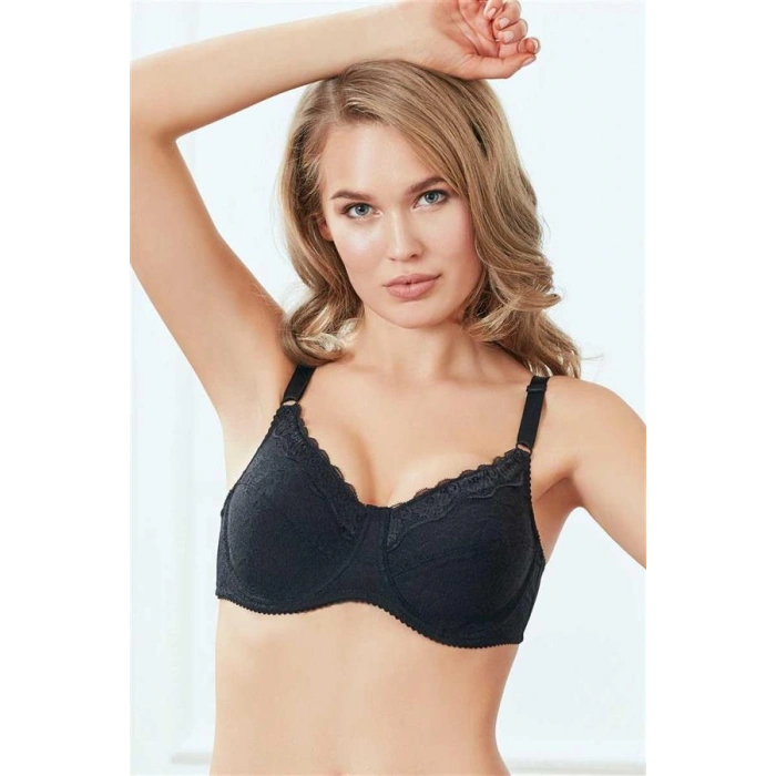 VipMarketim Kadın Balenli Desteksiz Dolgusuz Toparlayıcı Günlük Klasik Dantelli Küçültücü Sütyen ( ) (Kod:3229)