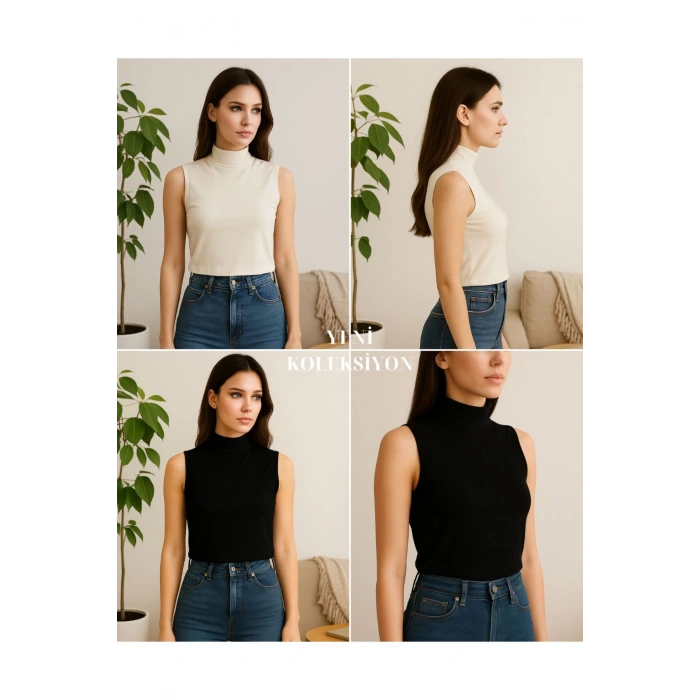 VipMarketim Kadın Kolsuz Body (2 Adet)-(17952)