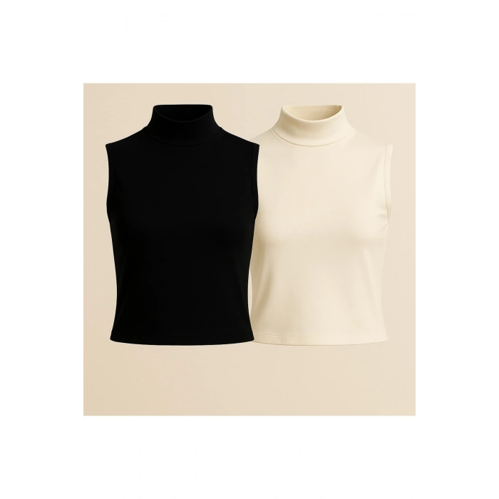 VipMarketim Kadın Kolsuz Body (2 Adet)-(17952)