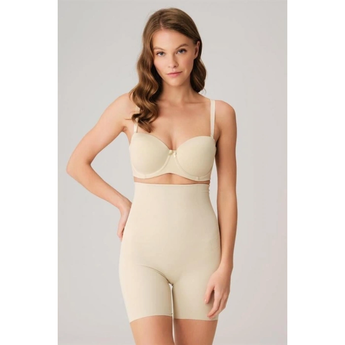 VipMarketim Kadın Mikro Kumaş Beli Yapıştırma Paçaları Silikon Bantlı Paçalı Sıkı Şort Korse (2848)