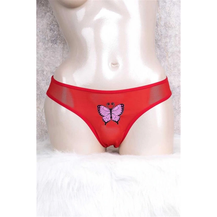 VipMarketim Kadın Önü Kelebek Baskılı Slip ( ) (Kod:2654)