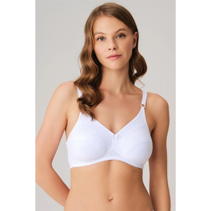 VipMarketim Kadın Pamuklu Balenli Desteksiz Dolgusuz Toparlayıcı Küçültücü Sütyen (3714)