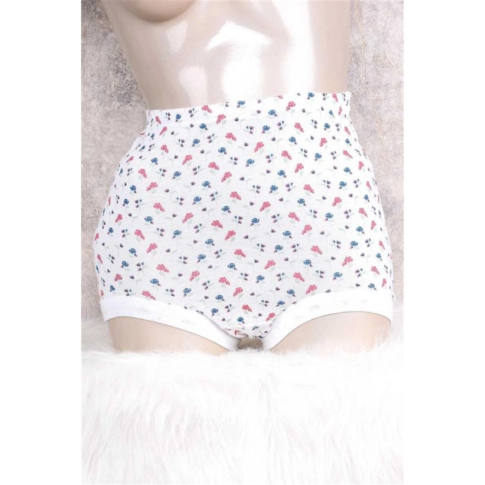 Vipmarketim Kadın Pamuklu Çiçek Baskılı Yüksek Bel Büyükanne Külodu ( ) (kod:2735)