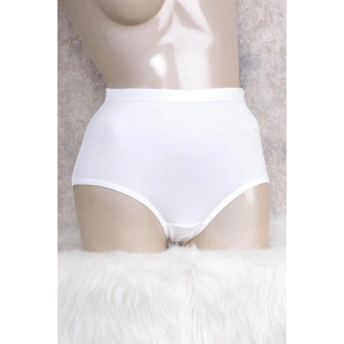 VipMarketim Kadın Pamuklu Ribana Yüksek Bel Geniş Bel Lastikli Külot (2686)