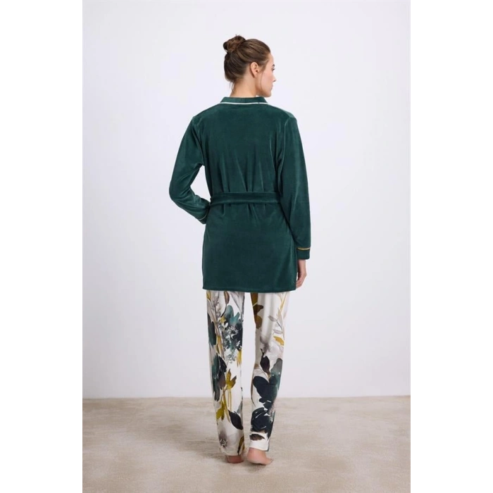 VipMarketim Kadın Saten Sabahlık, Atlet Ve Pantolon Takım ( 11554 )