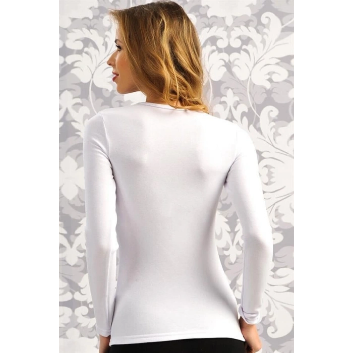 VipMarketim Kadın Termal Uzun Kol Geniş Yaka İçlik T-shirt (8533)
