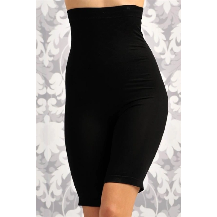 VipMarketim Kadın Toparlayıcı Bel Ve Bacak İnceltici Dikişsiz Yüksek Bel Uzun Paça Şort Korse (2603)