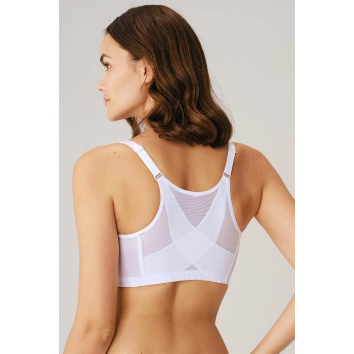 VipMarketim Kadın Toparlayıcı Minimizer Balensiz Desteksiz Dolgusuz Önden Açılan Sırt Destekli Medikal Sütyen (3651) Anıl