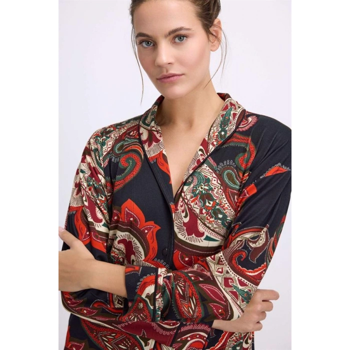 VipMarketim Kadın Uzun Kol Gömlek Ve Pantolon Takım ( 11545 )