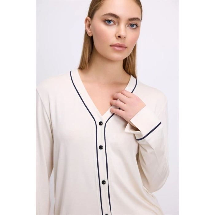 VipMarketim Kadın Uzun Kol Gömlek Ve Pantolon Takım ( 11614 )